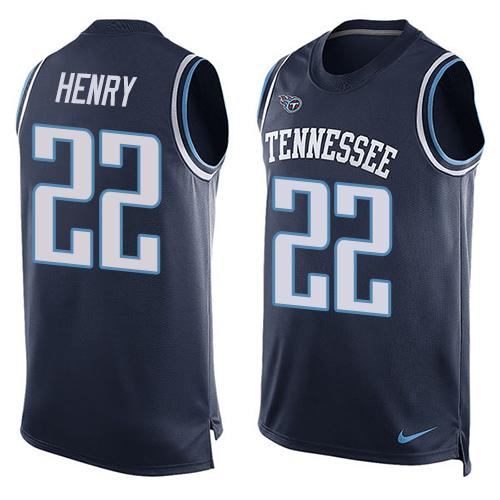 Nike Titans #22 Derrick Henry Navy Blue Alternate Men's Stitched NFL Limited Tank Top Jersey